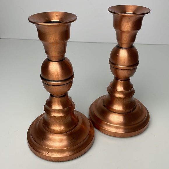 Pair Copper Candle Stick Holders Fantasy Copperware Ltd - Picture 6 of 10